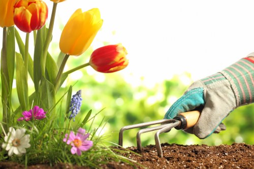 Garden maintenance materials and payment or quotation paperwork